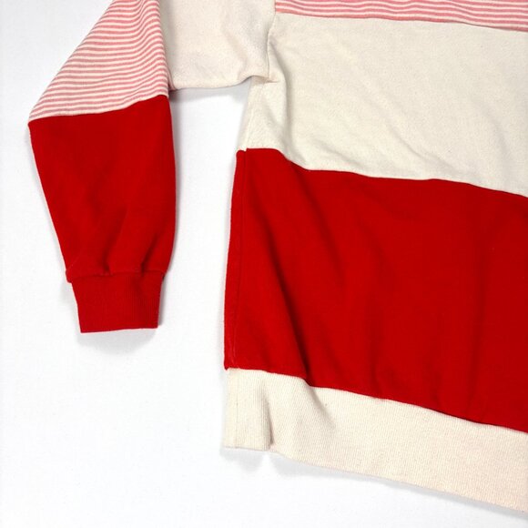 Vintage Wilson Womens Crewneck Sweatshirt Red White Striped Small Tennis - Picture 3 of 6